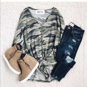 Camo boutique top